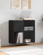 vidaXL Шкаф за грамофонни плочи черен 845x38x89 см инженерно дърво
