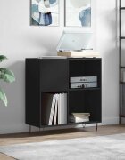 vidaXL Шкаф за грамофонни плочи черен 845x38x89 см инженерно дърво