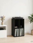 vidaXL Шкаф за грамофонни плочи Черен дъб 445 x 365 x 745 см