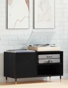 vidaXL Шкаф за грамофонни плочи Черния дъб 85 x 38 x 48 см