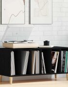 vidaXL Шкаф за грамофонни плочи с рафт Черния дъб 100 x 38 x 48 см
