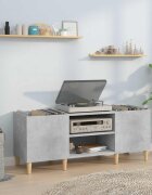 vidaXL Шкаф за грамофонни плочи сив 121x38x48 см инженерно дърво
