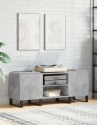 vidaXL Шкаф за грамофонни плочи сив 121x38x48 см инженерно дърво
