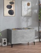 vidaXL Шкаф за грамофонни плочи сив 745x38x48 см инженерно дърво