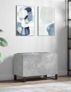 vidaXL Шкаф за грамофонни плочи сив 745x38x48 см инженерно дърво
