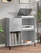vidaXL Шкаф за грамофонни плочи сив 845x38x89 см инженерно дърво