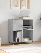 vidaXL Шкаф за грамофонни плочи сив 845x38x89 см инженерно дърво