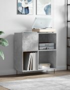 vidaXL Шкаф за грамофонни плочи сив 845x38x89 см инженерно дърво