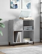 vidaXL Шкаф за грамофонни плочи сив 845x38x89 см инженерно дърво