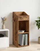 vidaXL Шкаф за грамофонни плочи Старо дърво 36 x 36 x 955 см