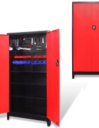vidaXL Шкаф за инструменти с 2 врати стомана 90x40x180 cм