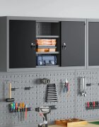 vidaXL Шкаф за инструменти с рафт Черен и Сив 100 x 20 x 55 см Стомана