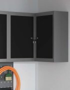 vidaXL Шкаф за инструменти с рафт Черен и Сив 55 x 55 x 55 см Стомана