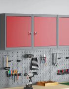 vidaXL Шкаф за инструменти с рафт Червен и сив 50 x 20 x 55 см Стомана