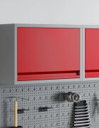 vidaXL Шкаф за инструменти със съхранение Червен и сив 50 x 25 x 35 см