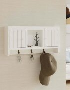 vidaXL Шкаф за ключове бял 40x85x20 см инженерно дърво и стомана