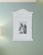 vidaXL Шкаф за ключове с фоторамка бял