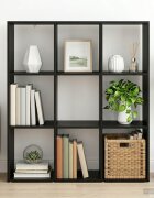 vidaXL Шкаф за книги 102 x 29 x 1035 см Инженерна дървесина Черен дъб