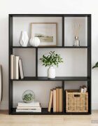 vidaXL Шкаф за книги 102 x 29 x 1035 см Инженерна дървесина Черен дъб