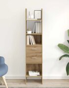 vidaXL Шкаф за книги 2 нива 40 x 35 x 180 см Инженерна дървесина