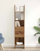 vidaXL Шкаф за книги 2 нива 40 x 35 x 180 см Инженерна дървесина