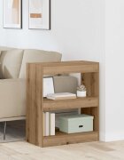 vidaXL Шкаф за книги 2 нива 60 x 30 x 72 см Инженерна дървесина Дъб