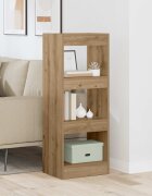 vidaXL Шкаф за книги 3 нива 37 x 30 x 103 см Инженерна дървесина