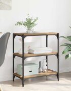 vidaXL Шкаф за книги 3 нива 60 x 33 x 705 см дъб артизан
