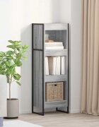 vidaXL Шкаф за книги 40 x 30 x 121 см Инженерна дървесина Сив Сонома