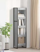 vidaXL Шкаф за книги 40 x 30 x 155 см Инженерна дървесина Сив Сонома