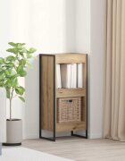 vidaXL Шкаф за книги 40 x 30 x 865 см Инженерна дървесина Дъб Артизан