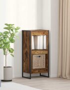 vidaXL Шкаф за книги 40 x 30 x 865 см Инженерна дървесина Димящ дъб