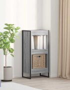 vidaXL Шкаф за книги 40 x 30 x 865 см Инженерна дървесина Сив Сонома