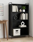 vidaXL Шкаф за книги 555 x 33 x 174 см Инженерна дървесина Черен дъб