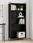 vidaXL Шкаф за книги 555 x 33 x 174 см Инженерна дървесина Черен дъб