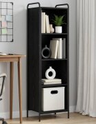vidaXL Шкаф за книги 555 x 33 x 174 см Инженерна дървесина Черен дъб