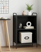 vidaXL Шкаф за книги 555 x 33 x 174 см Инженерна дървесина Черен дъб