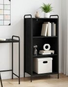 vidaXL Шкаф за книги 555 x 33 x 174 см Инженерна дървесина Черен дъб