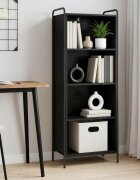 vidaXL Шкаф за книги 555 x 33 x 174 см Инженерна дървесина Черен дъб