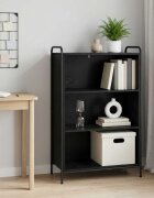 vidaXL Шкаф за книги 555 x 33 x 174 см Инженерна дървесина Черен дъб