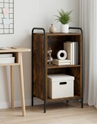 vidaXL Шкаф за книги 555 x 33 x 174 см Инженерна дървесина Опушен дъб