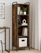 vidaXL Шкаф за книги 555 x 33 x 174 см Инженерна дървесина Опушен дъб