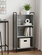 vidaXL Шкаф за книги 555 x 33 x 174 см Инженерна дървесина Сив Сонома