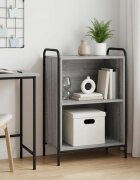 vidaXL Шкаф за книги 555 x 33 x 174 см Инженерна дървесина Сив Сонома