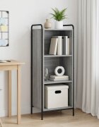 vidaXL Шкаф за книги 555 x 33 x 174 см Инженерна дървесина Сив Сонома