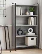 vidaXL Шкаф за книги 555 x 33 x 174 см Инженерна дървесина Сив Сонома