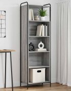 vidaXL Шкаф за книги 555 x 33 x 174 см Инженерна дървесина Сив Сонома