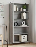 vidaXL Шкаф за книги 555 x 33 x 174 см Инженерна дървесина Сив Сонома