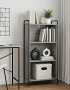 vidaXL Шкаф за книги 555 x 33 x 174 см Инженерна дървесина Сив Сонома