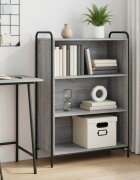vidaXL Шкаф за книги 555 x 33 x 174 см Инженерна дървесина Сив Сонома